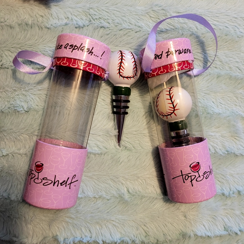 Top Shelf Barware Hand painted Baseball Stoppers